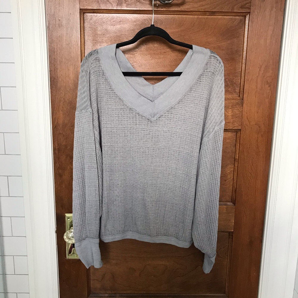 Free People slouchy gray sweater top